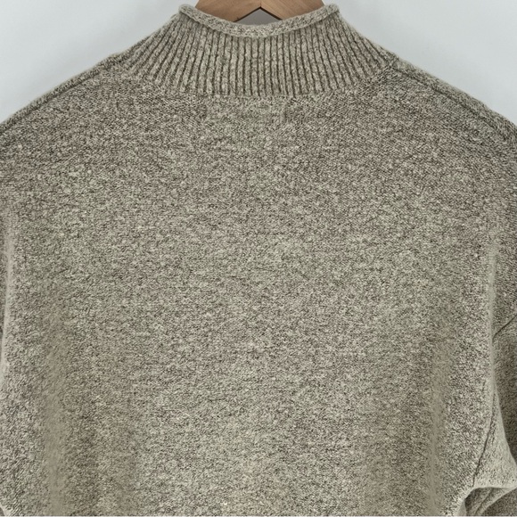 Zara Women's Bell Sleeve Mock Neck Knit Sweater Size XL Oatmeal Pullover Cozy - Picture 5 of 11